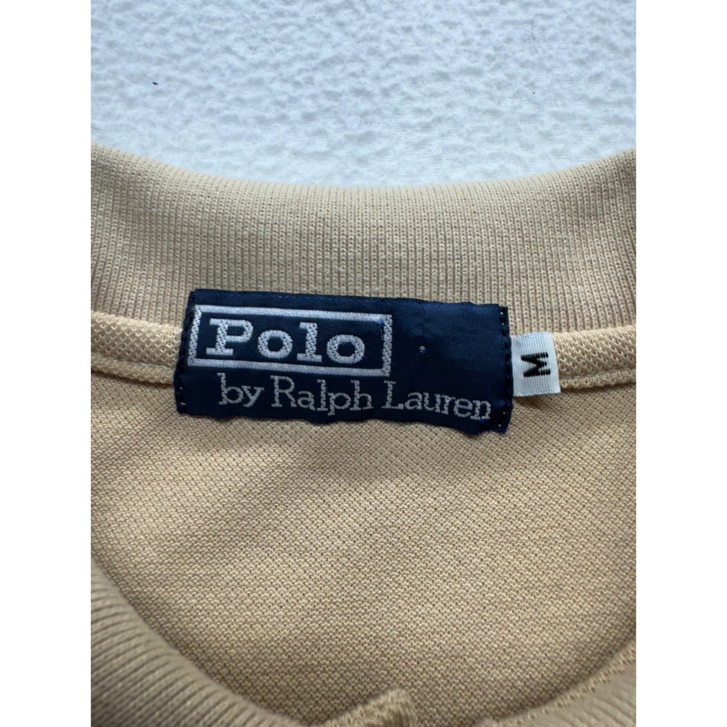 Vintage Polo Ralph Lauren Beige Short Sleeve Polo Shirt #7886
