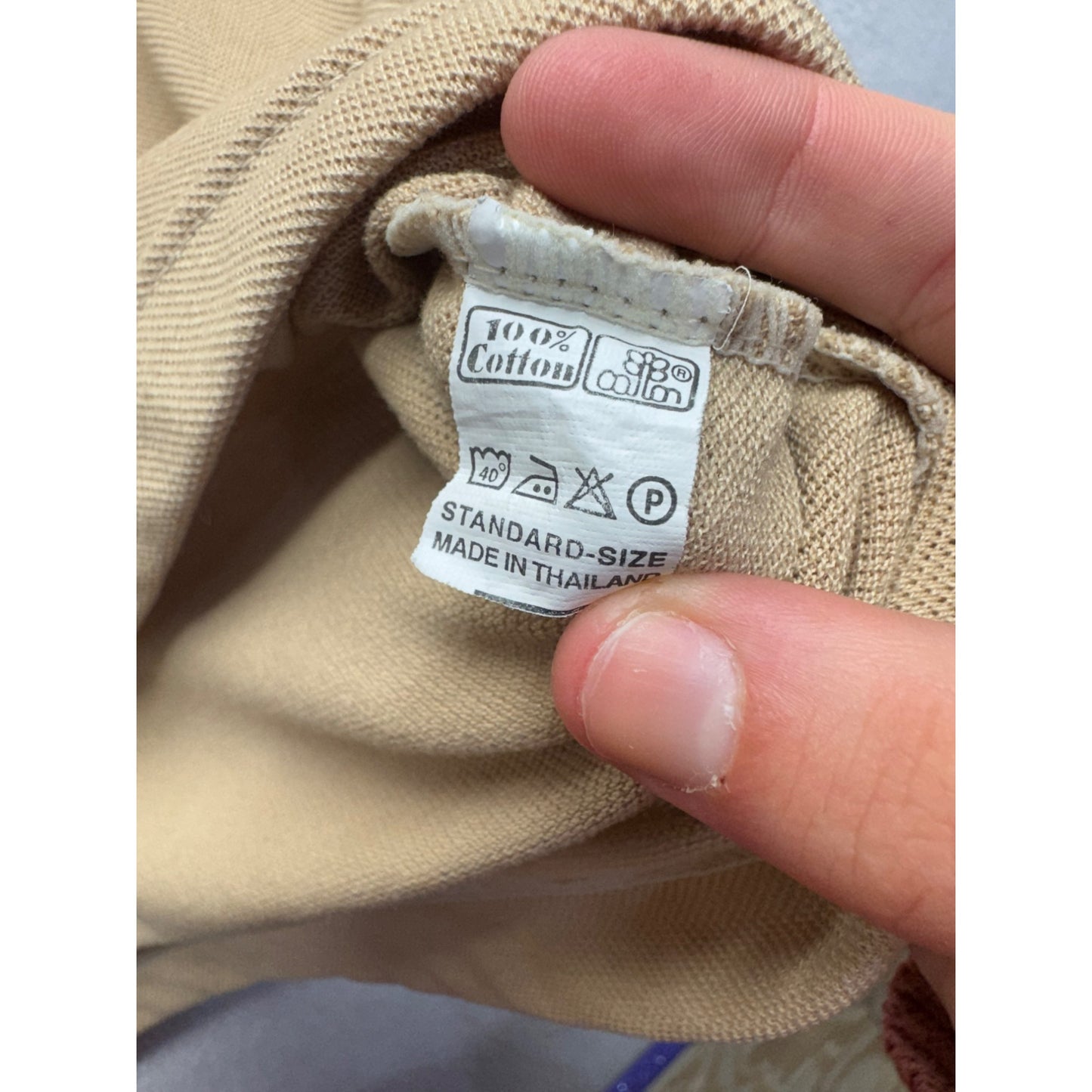 Vintage Polo Ralph Lauren Beige Short Sleeve Polo Shirt #7886