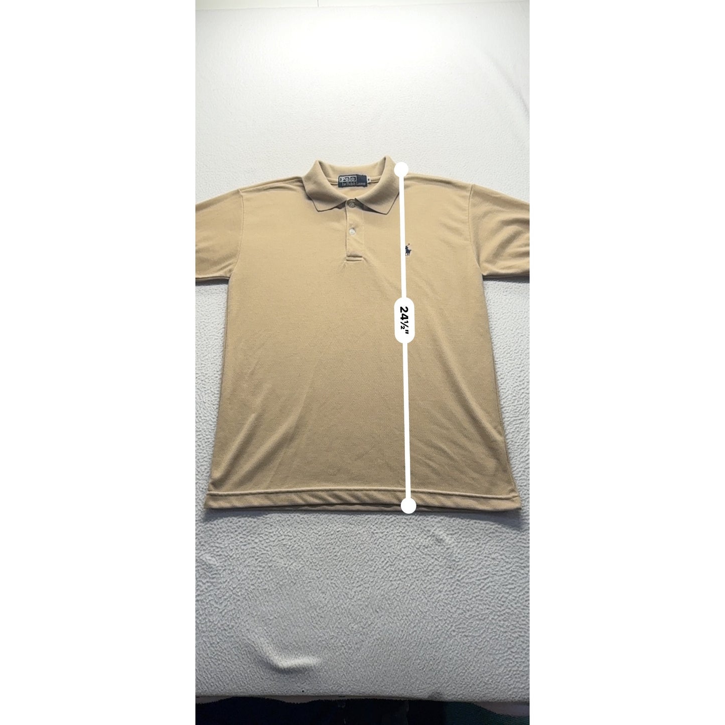 Vintage Polo Ralph Lauren Beige Short Sleeve Polo Shirt #7886