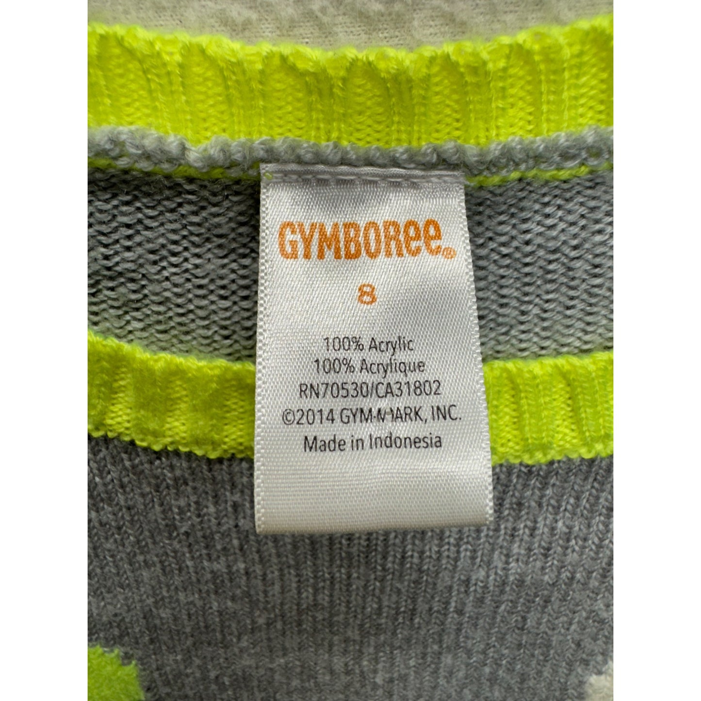 Gymboree Heart Print Gray Sweater Dress With Striped Sleeves Size 14 266B