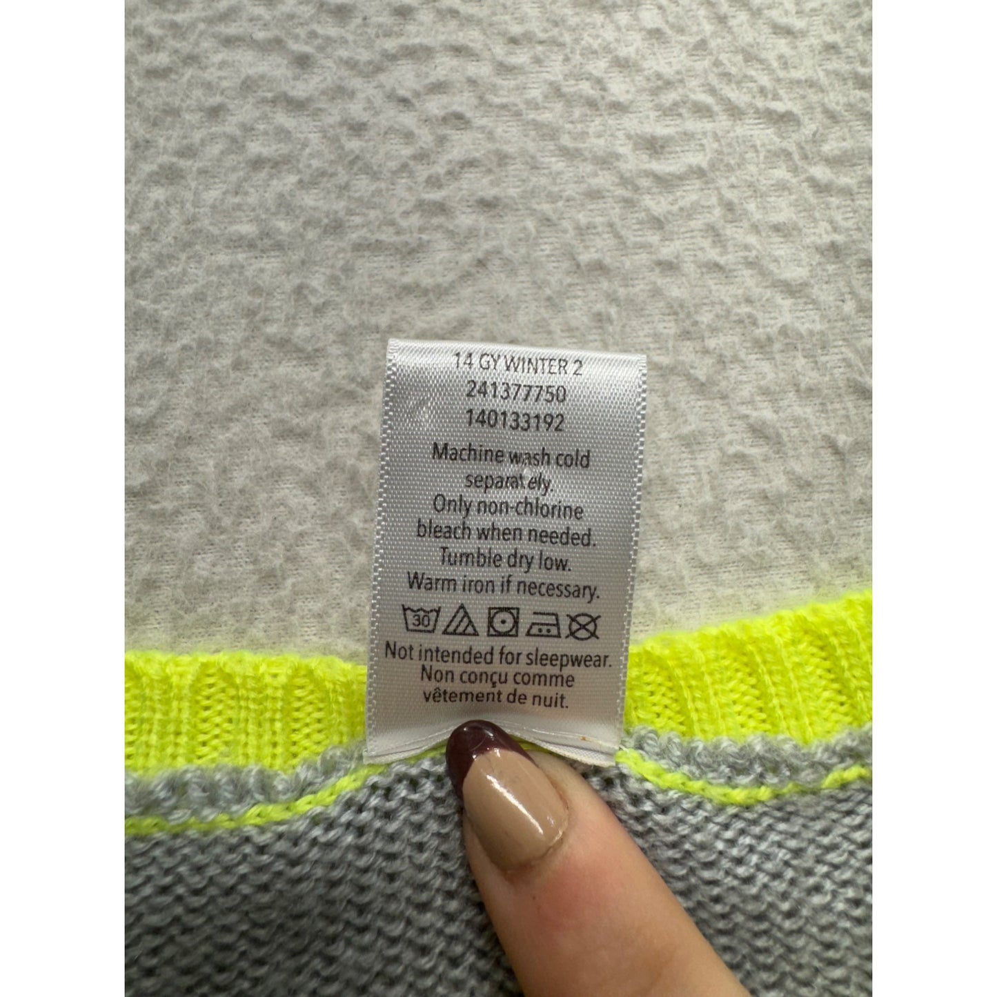 Gymboree Heart Print Gray Sweater Dress With Striped Sleeves Size 14 266B