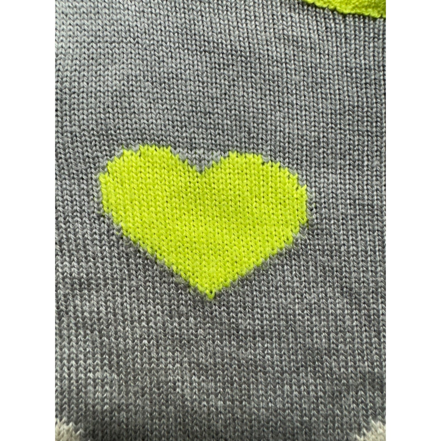 Gymboree Heart Print Gray Sweater Dress With Striped Sleeves Size 14 266B