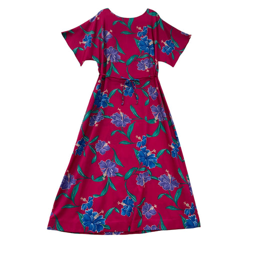 Hilo Hattie Vintage Hawaiian Floral Maxi Dress Medium #8823