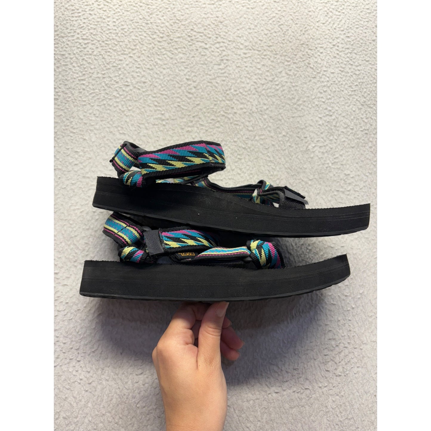 Teva Womens Multicolor Strappy Open-Toe Platform Sandals Size 7 #353B