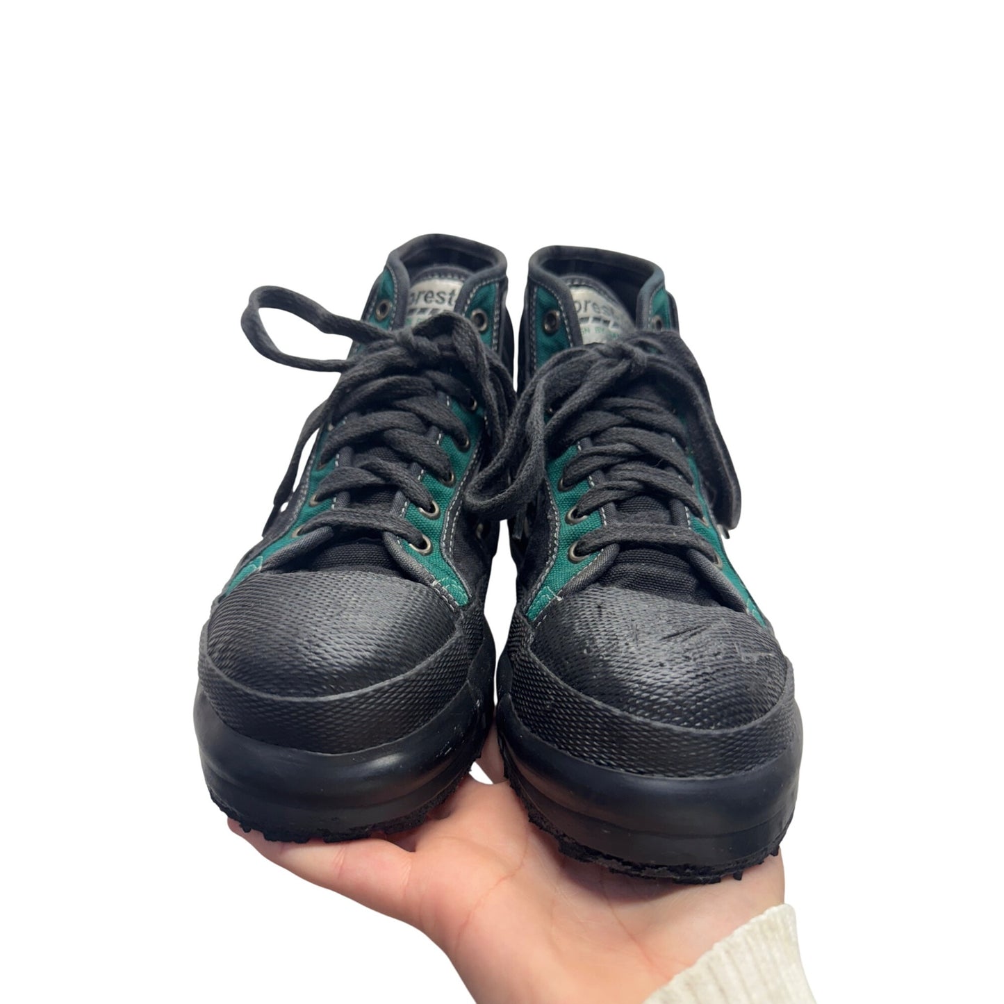 Forest Ice High-Top Lace-Up Sneakers Black & Green #12B