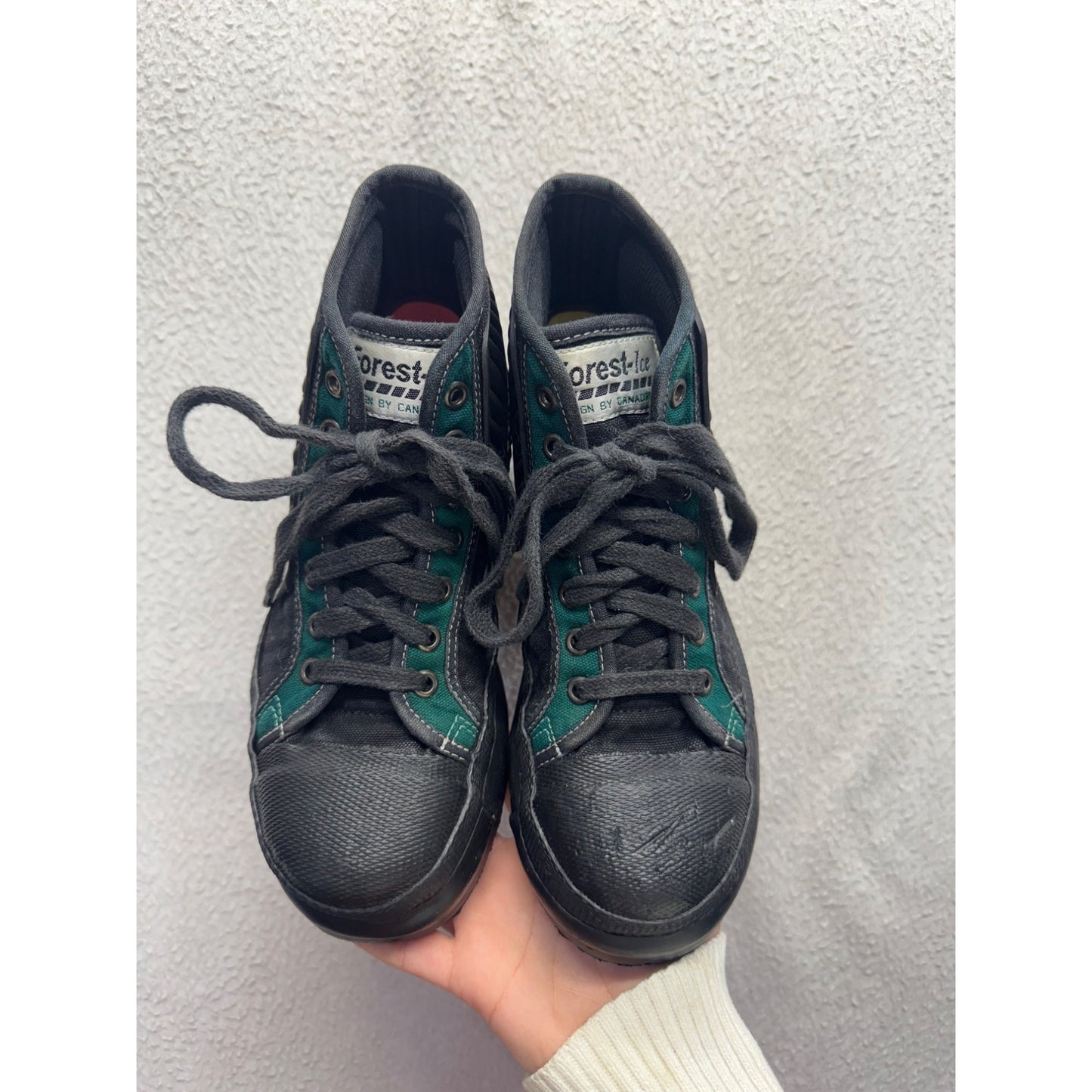 Forest Ice High-Top Lace-Up Sneakers Black & Green #12B