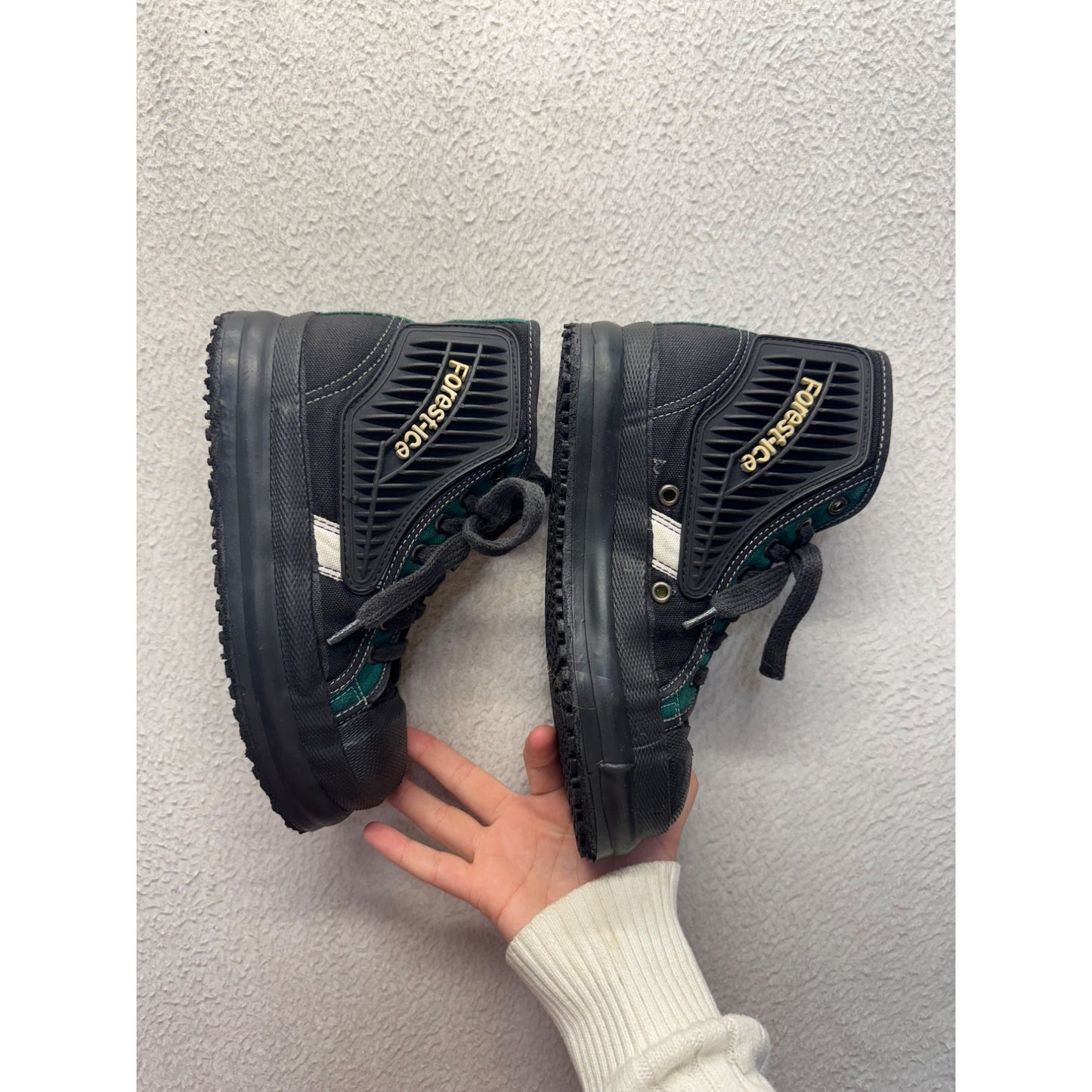Forest Ice High-Top Lace-Up Sneakers Black & Green #12B
