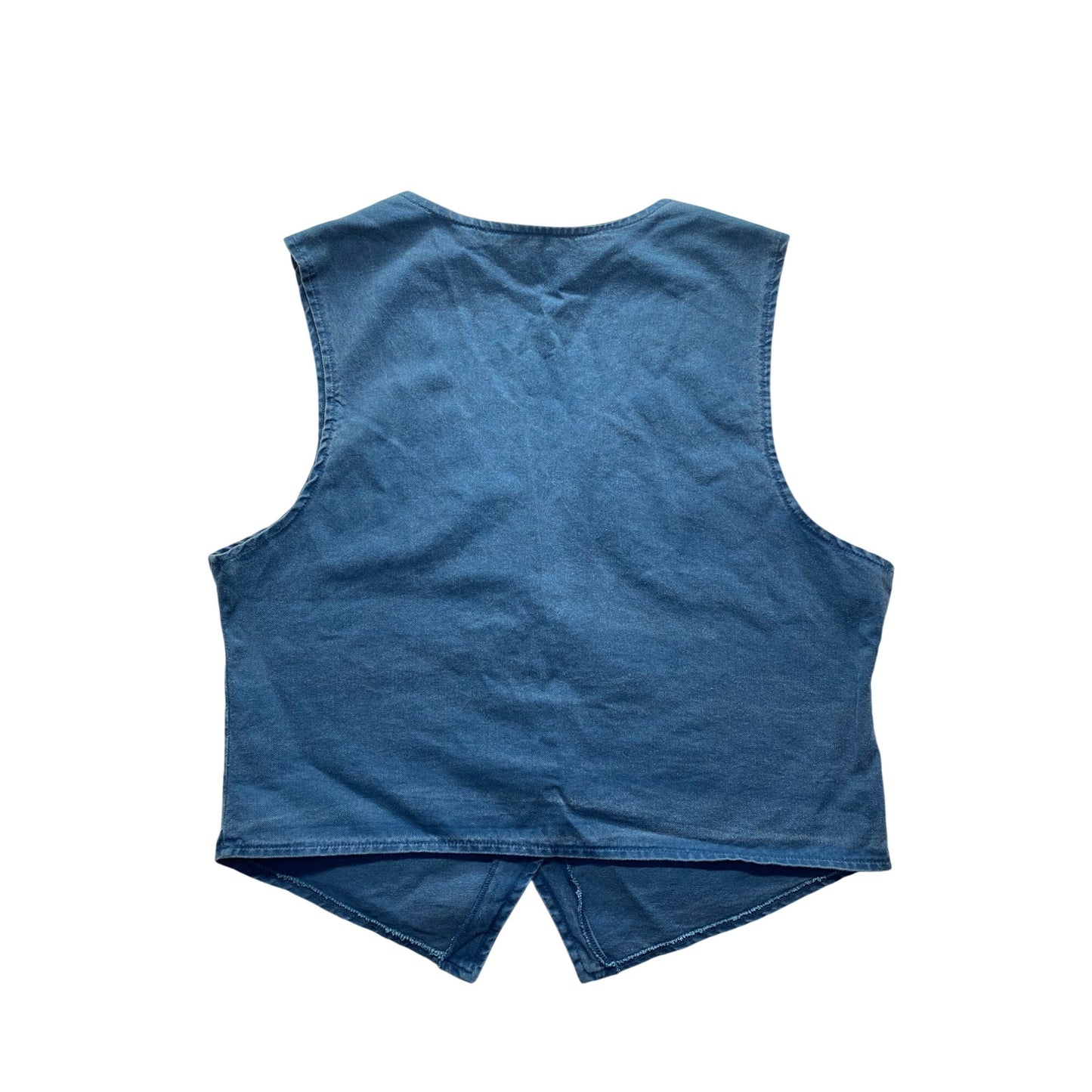 Vintage Sunbelt Womens Denim Button-Up Sleeveless Vest With Moose & Canoe detail #7343