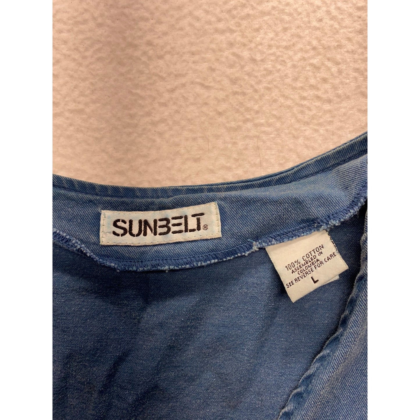 Vintage Sunbelt Womens Denim Button-Up Sleeveless Vest With Moose & Canoe detail #7343