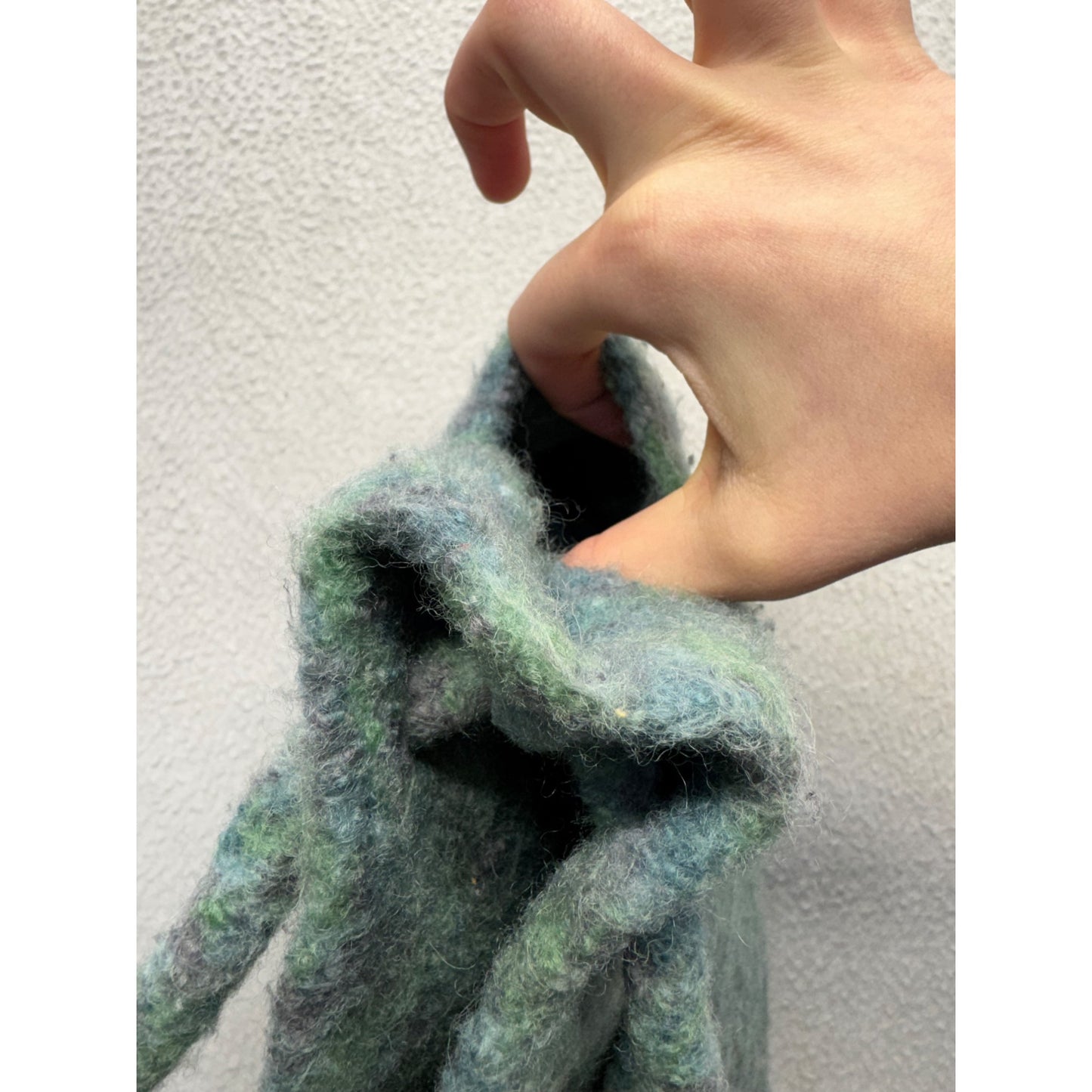 Handmade Wool Shoulder Bag With Button Closure#7613