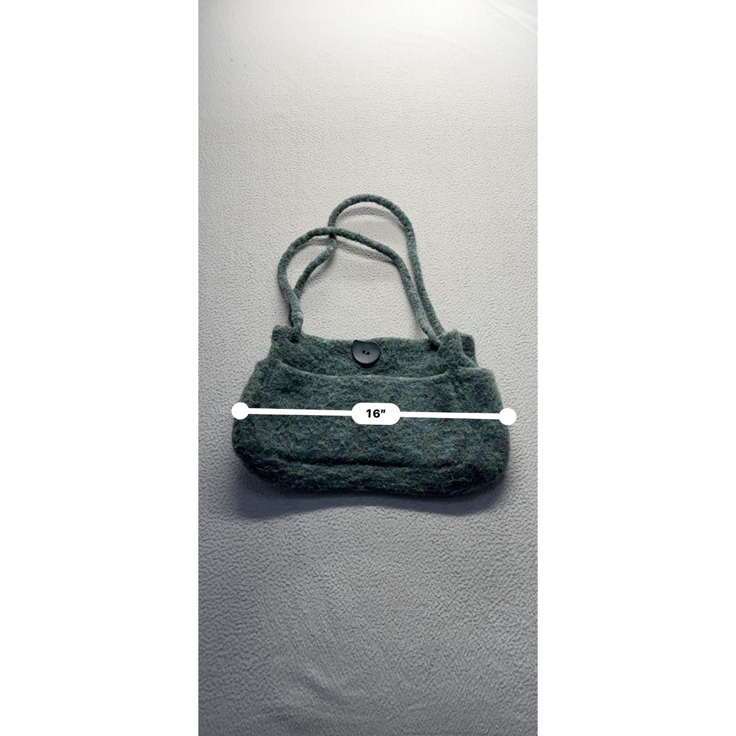 Handmade Wool Shoulder Bag With Button Closure#7613