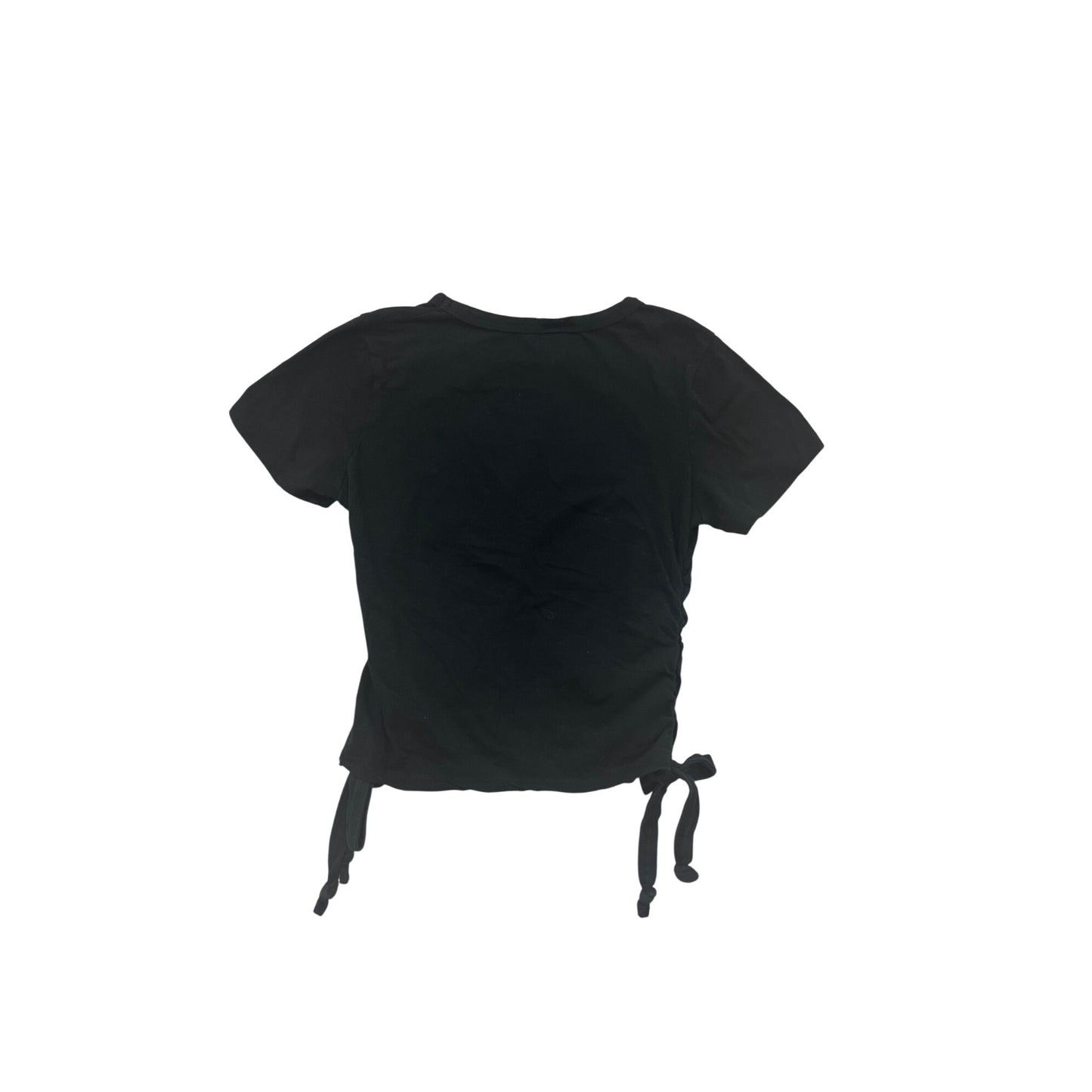 Black Olivia Rae Womens Side-Tie Short Sleeve Top S #8578