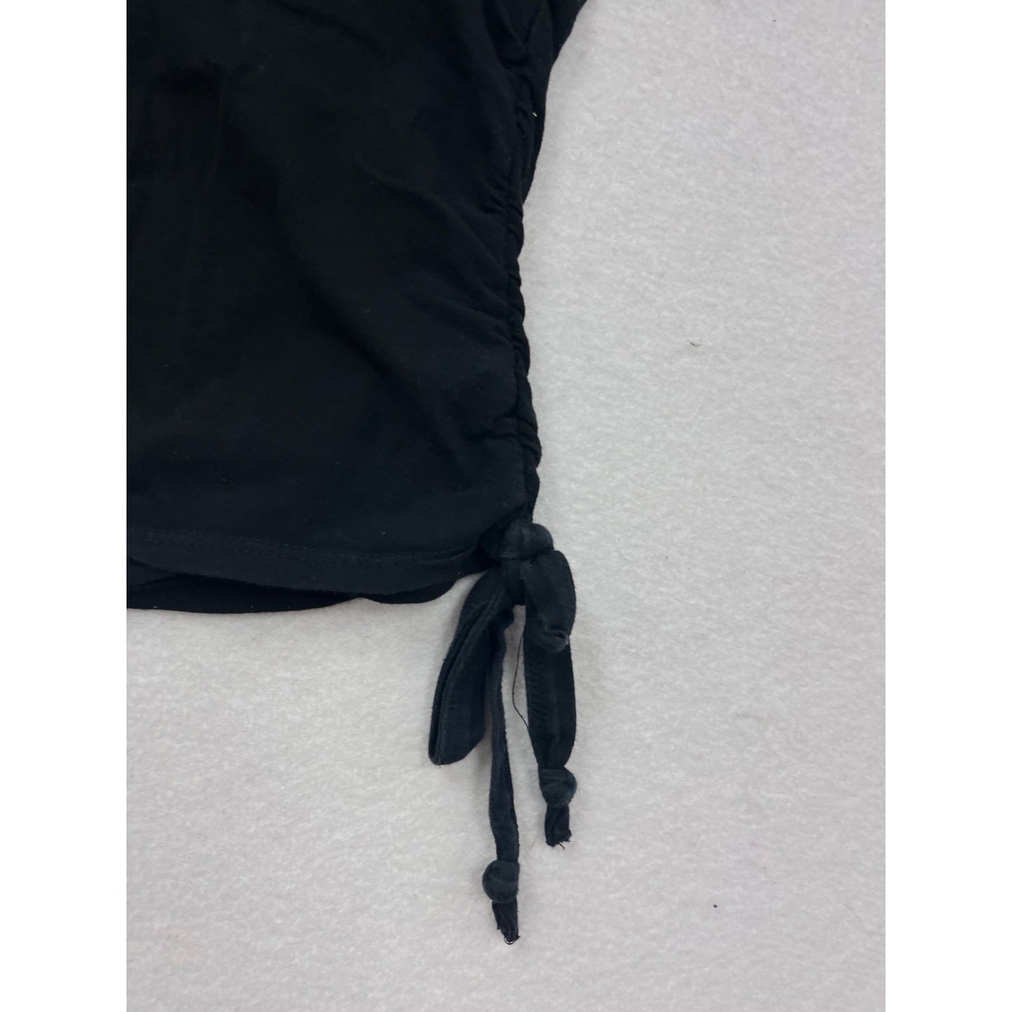 Black Olivia Rae Womens Side-Tie Short Sleeve Top S #8578