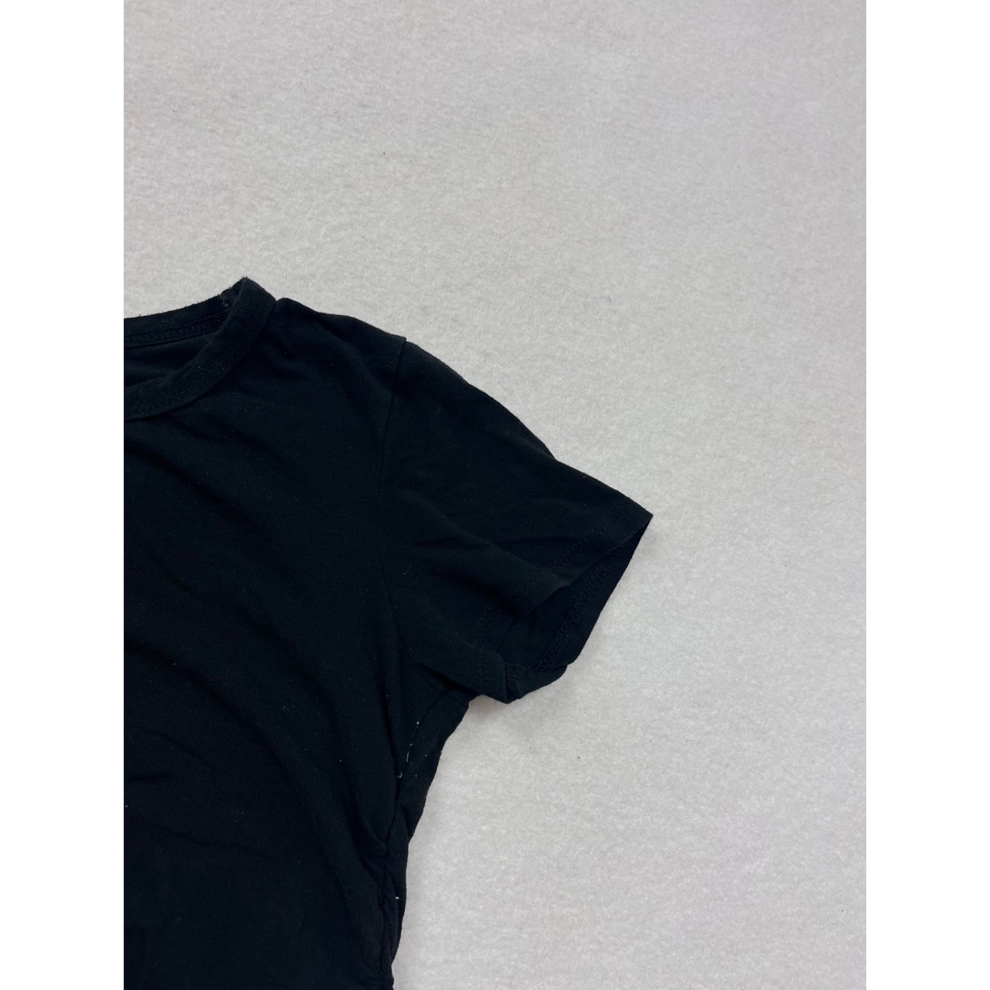 Black Olivia Rae Womens Side-Tie Short Sleeve Top S #8578