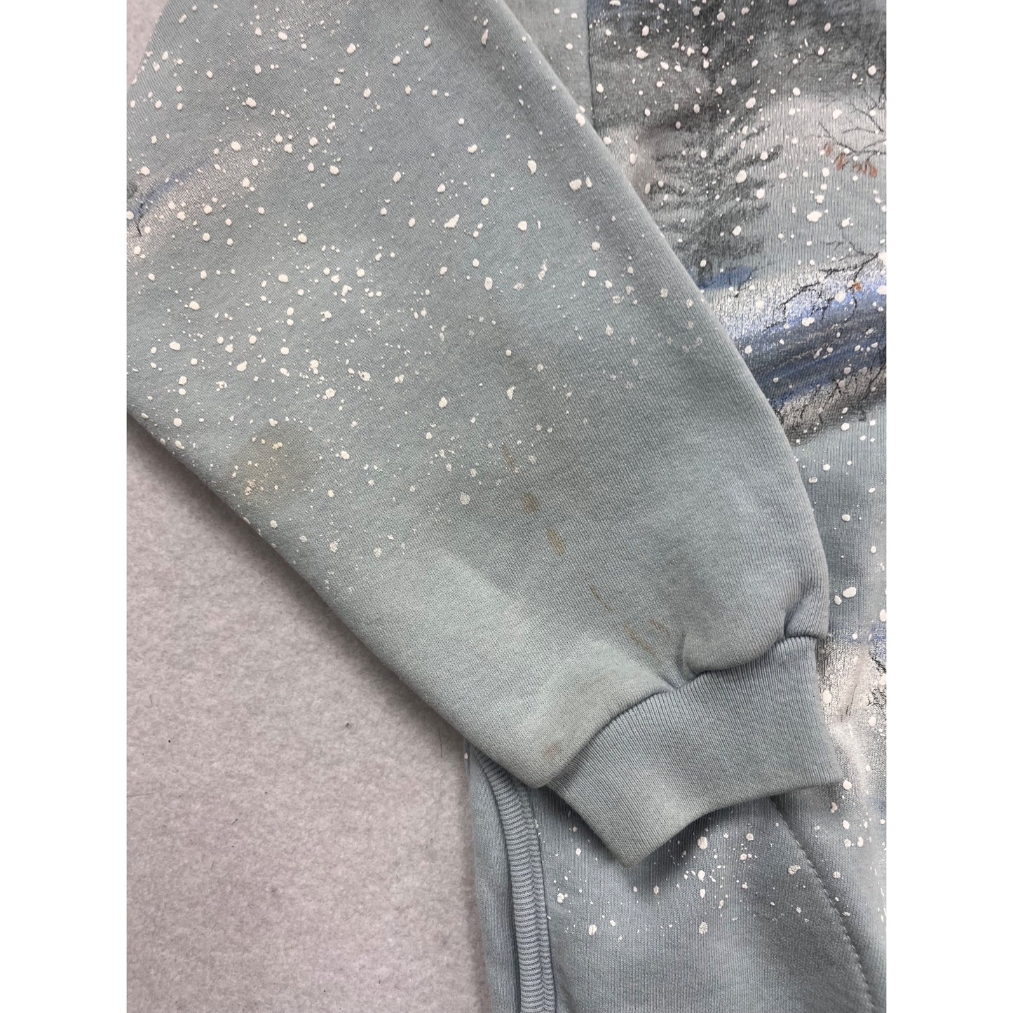 Vintage Artisans Hand-Painted Winter Scene Cardigan Sweatshirt #107C