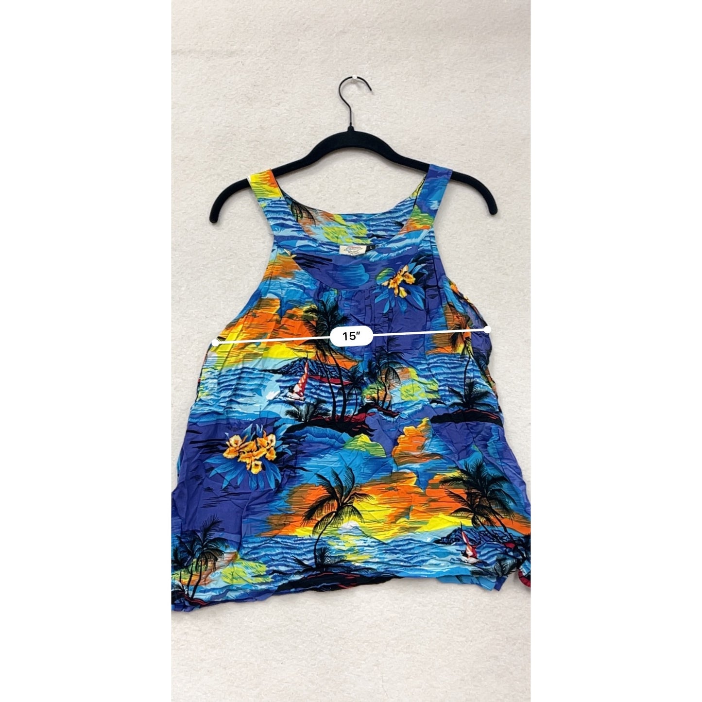 Hawaii Hangover Tropical Sunset Tank Top Large #8855