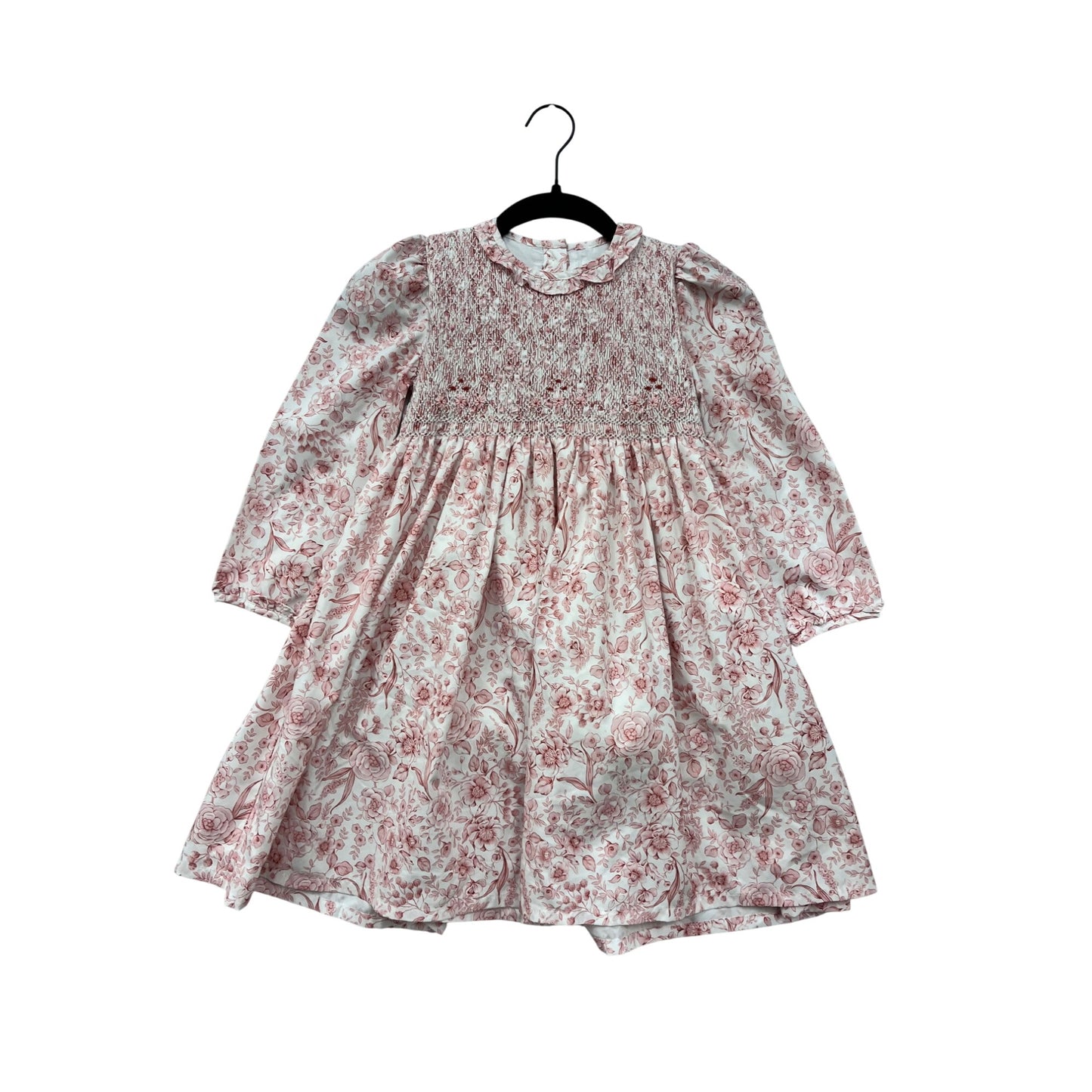 Floral Long-Sleeve Smocked Dress By Prettigirl Size 6 #8936