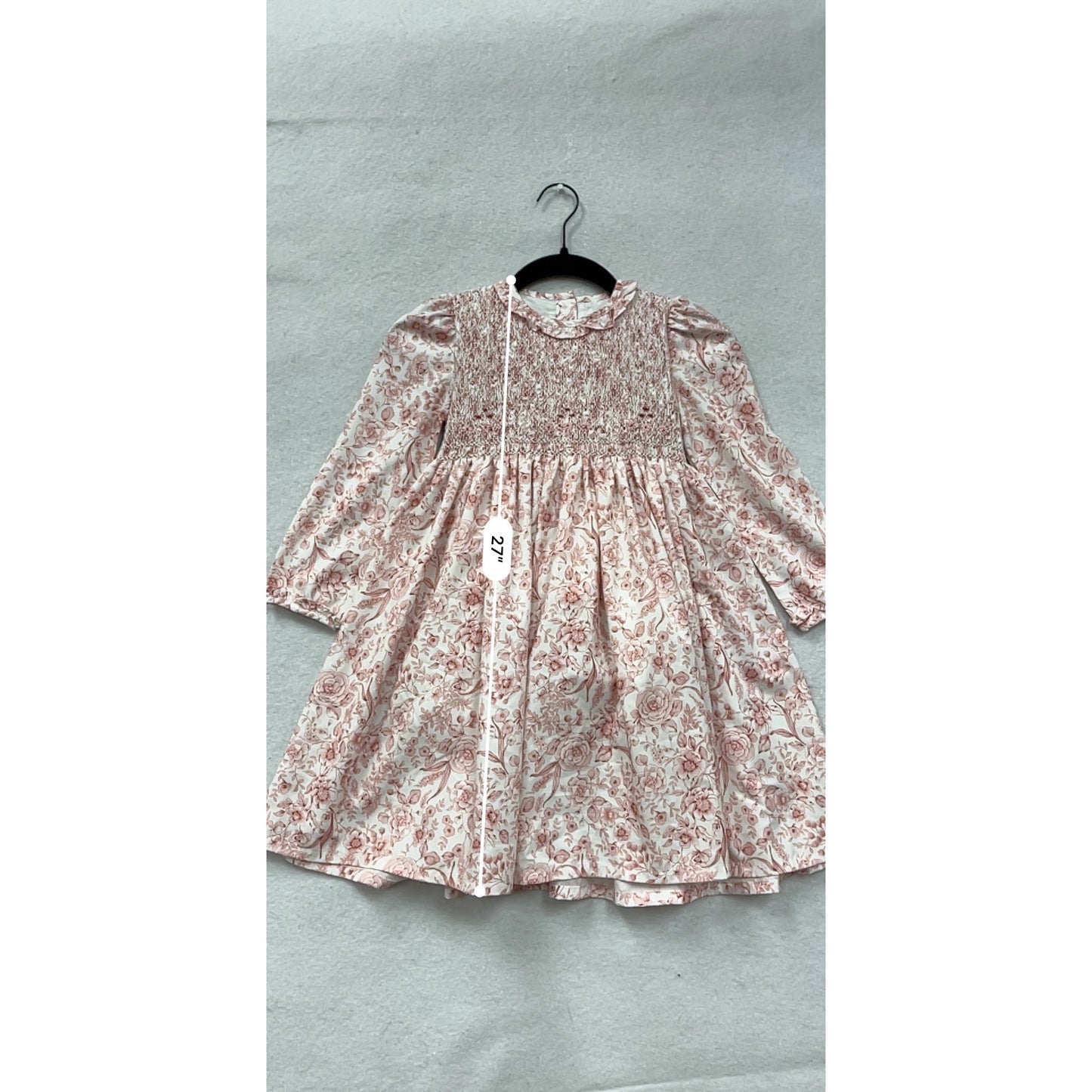 Floral Long-Sleeve Smocked Dress By Prettigirl Size 6 #8936