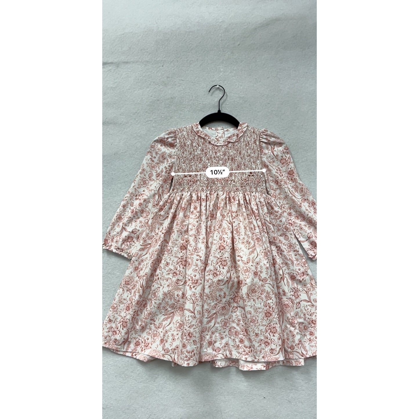 Floral Long-Sleeve Smocked Dress By Prettigirl Size 6 #8936