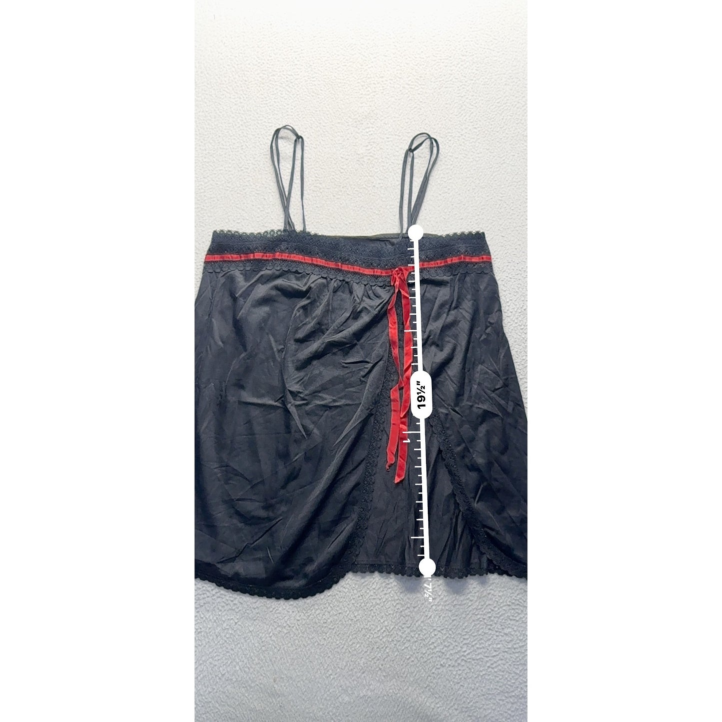 Babydoll Lingerie With Red Satin Accents & Adjustable Straps Size M #9989