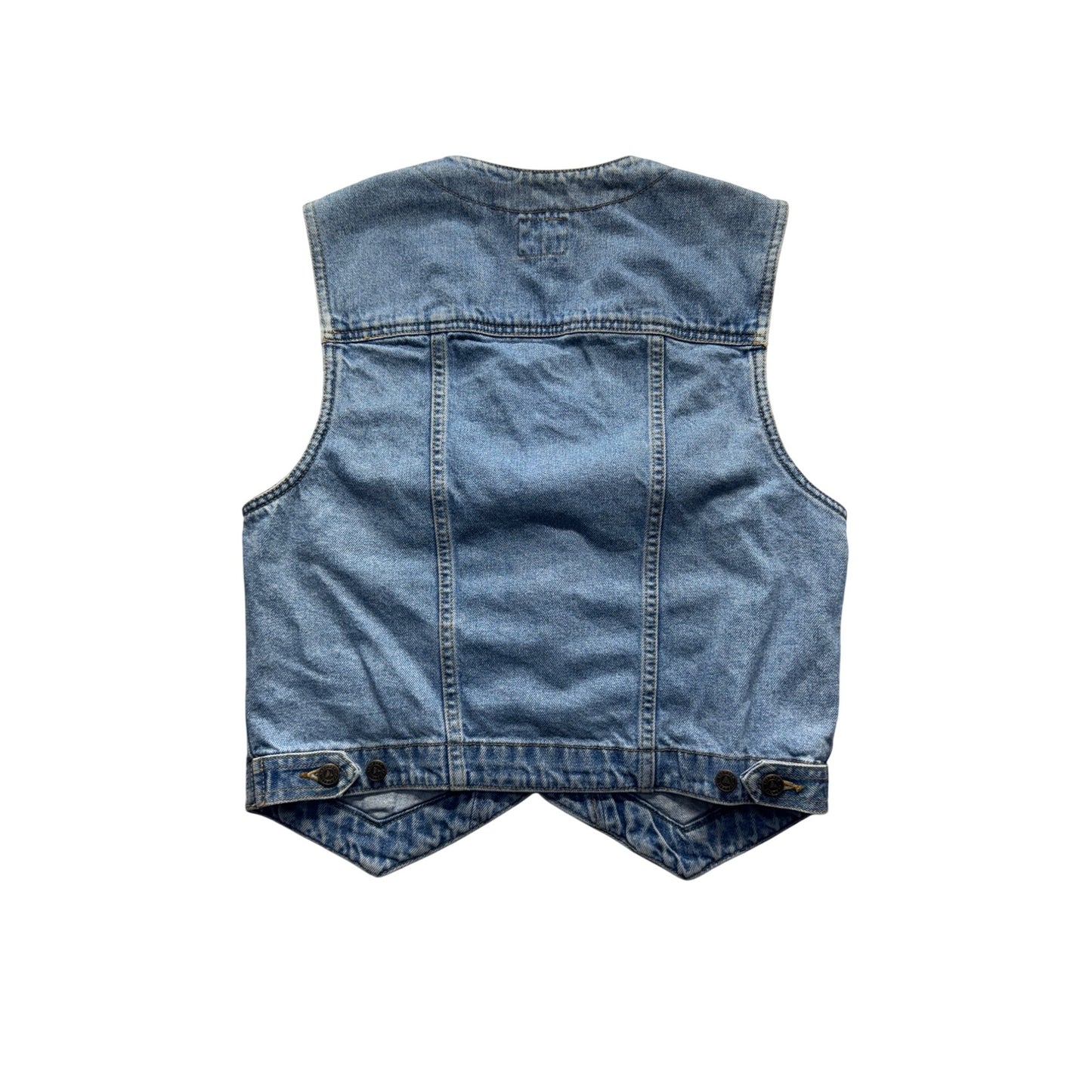 Lizwear Denim Vest With Button Closure & Pockets Size S #9554