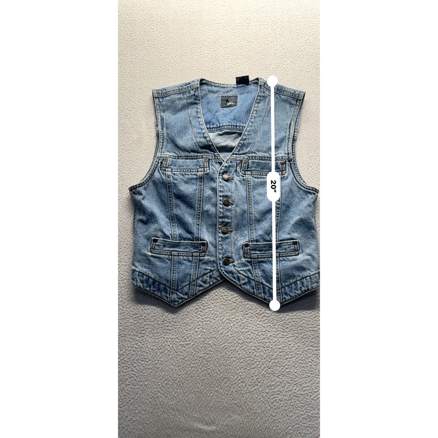 Lizwear Denim Vest With Button Closure & Pockets Size S #9554