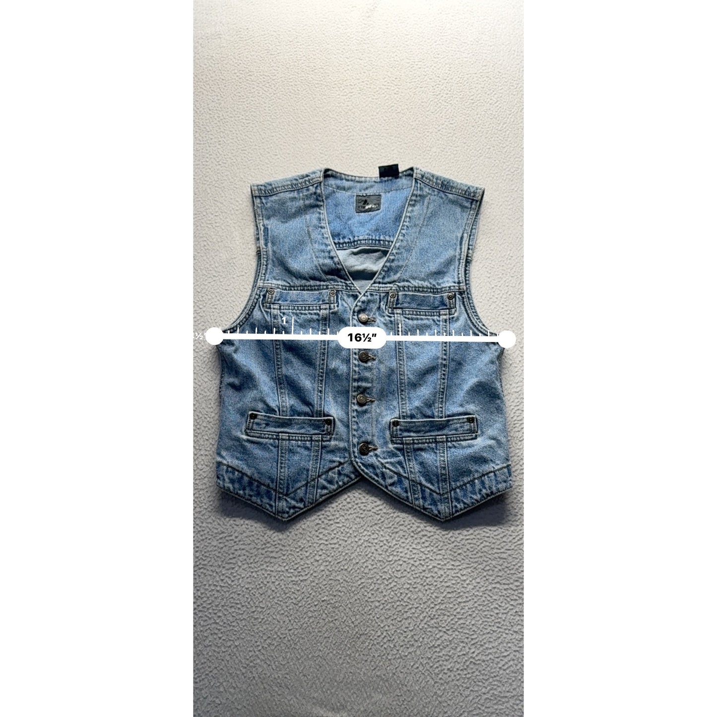 Lizwear Denim Vest With Button Closure & Pockets Size S #9554
