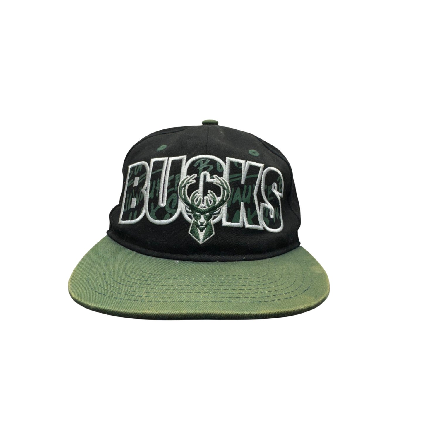 Milwaukee Bucks Youth Snapback Hat Black & Green NBA Cotton Adjustable Cap #9759