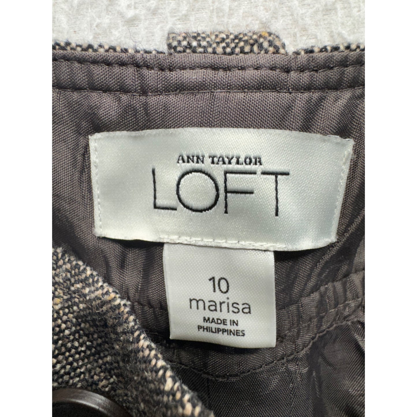 Ann Taylor Loft Marisa Wide Leg Wool Blend Tweed Trousers Size 10 #177B