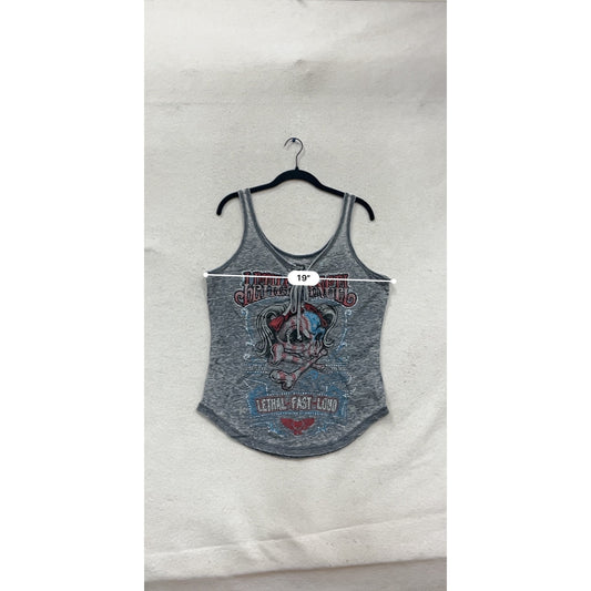 Lethal Angel Gray Graphic Tank Top Size 2X #807A