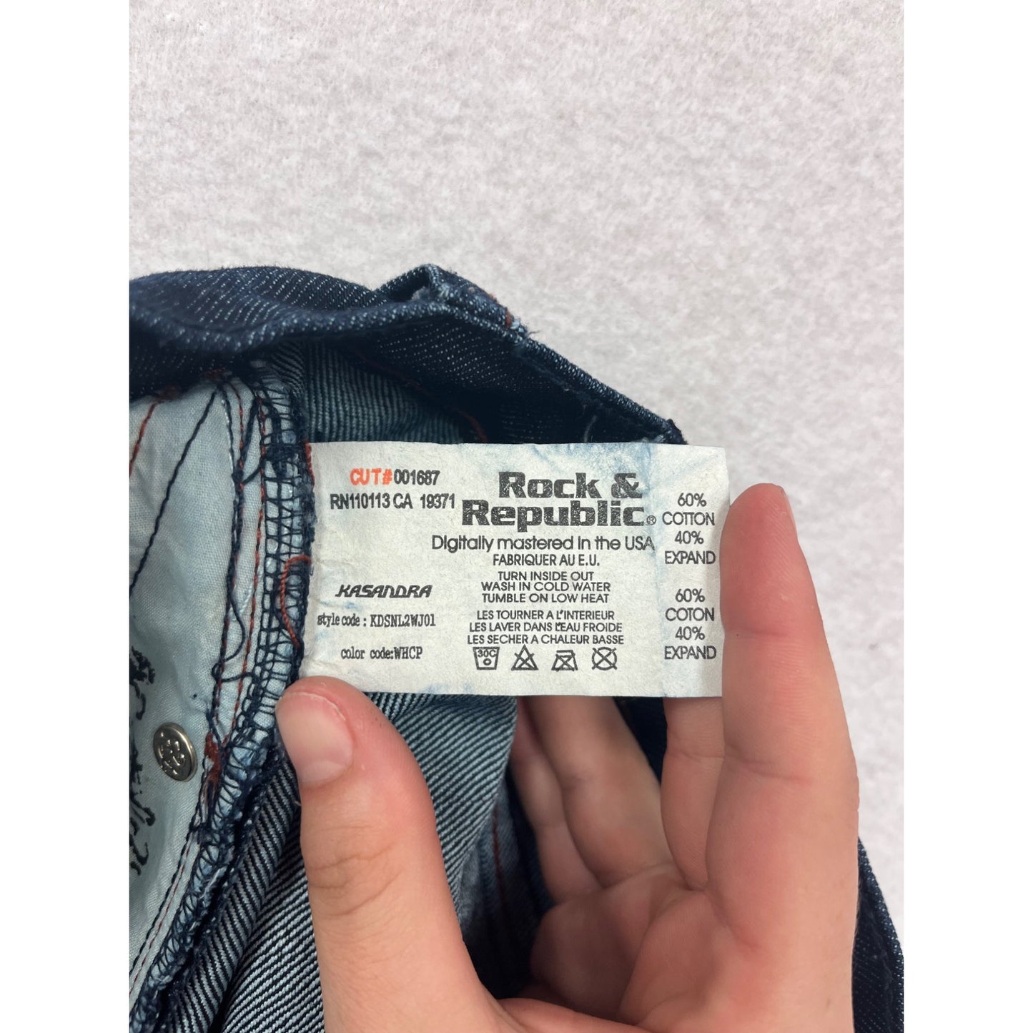 Rock & Republic Kasandra Dark Wash Boot Cut Jeans Size 31 (US12-14) #8434