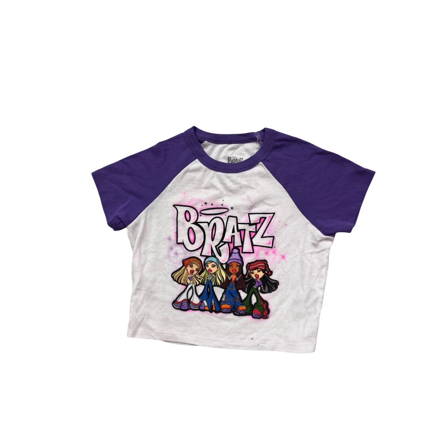 Bratz Purple & White Graphic Raglan T-Shirt Size M #194A