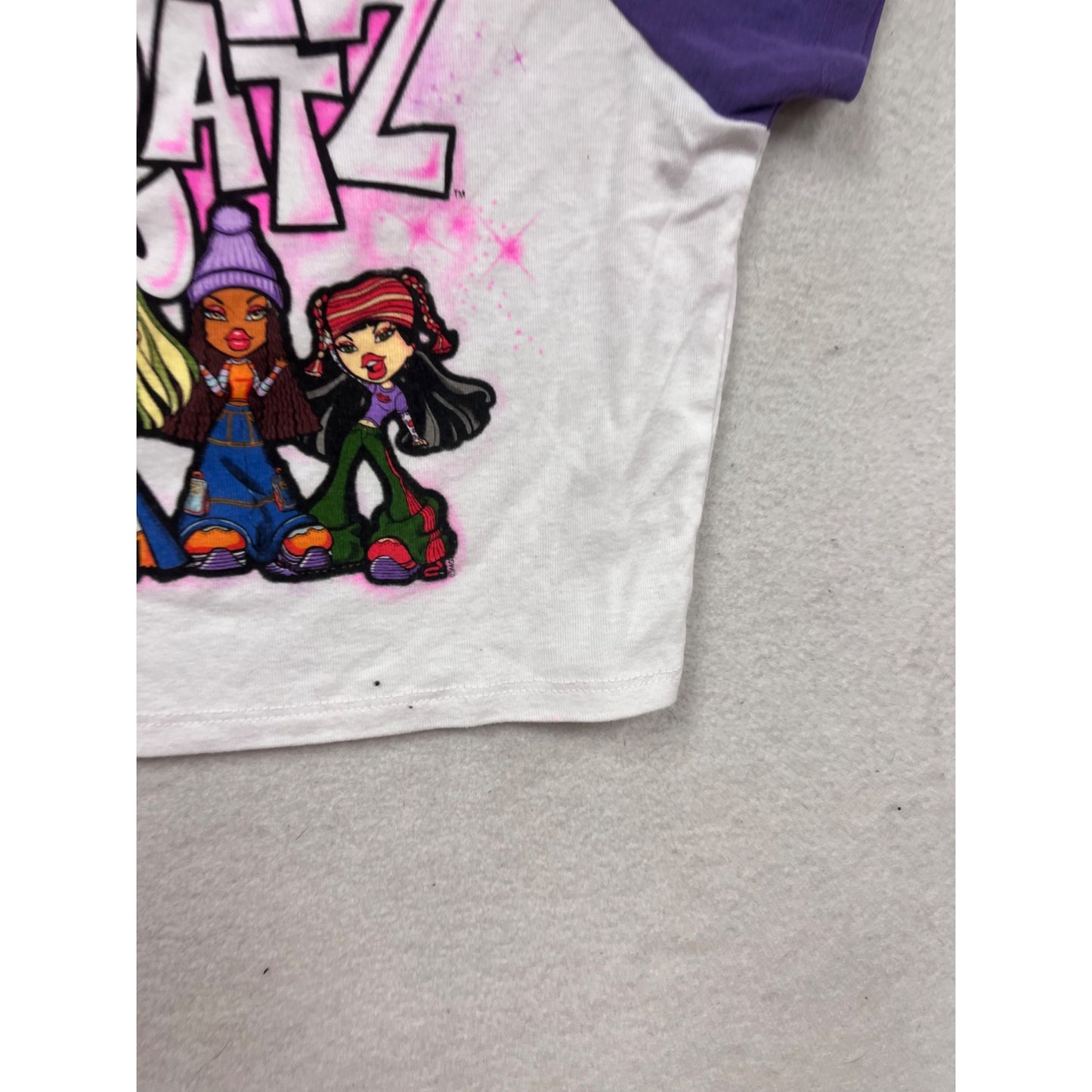 Bratz Purple & White Graphic Raglan T-Shirt Size M #194A