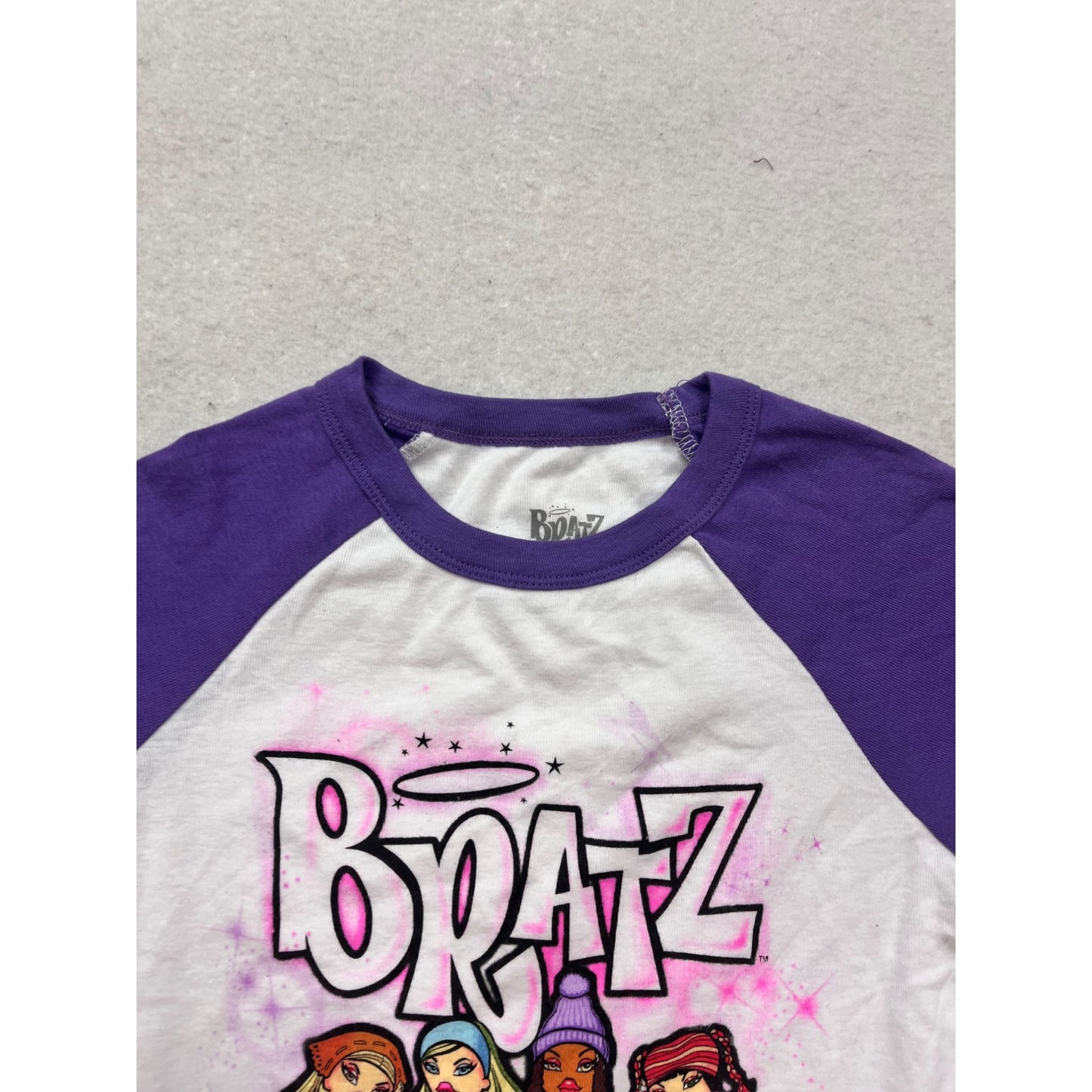 Bratz Purple & White Graphic Raglan T-Shirt Size M #194A