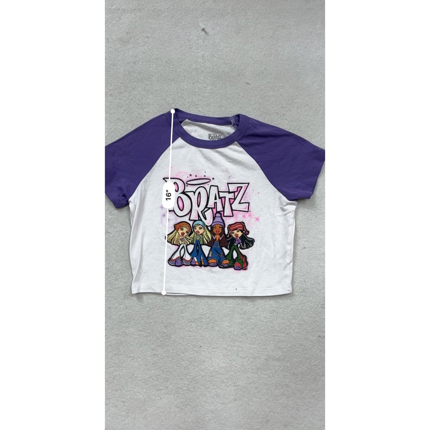Bratz Purple & White Graphic Raglan T-Shirt Size M #194A