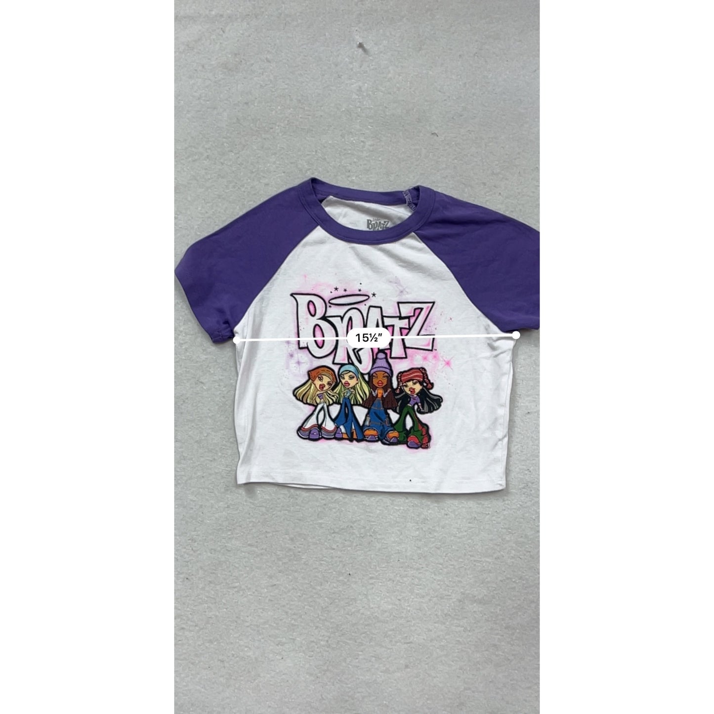 Bratz Purple & White Graphic Raglan T-Shirt Size M #194A