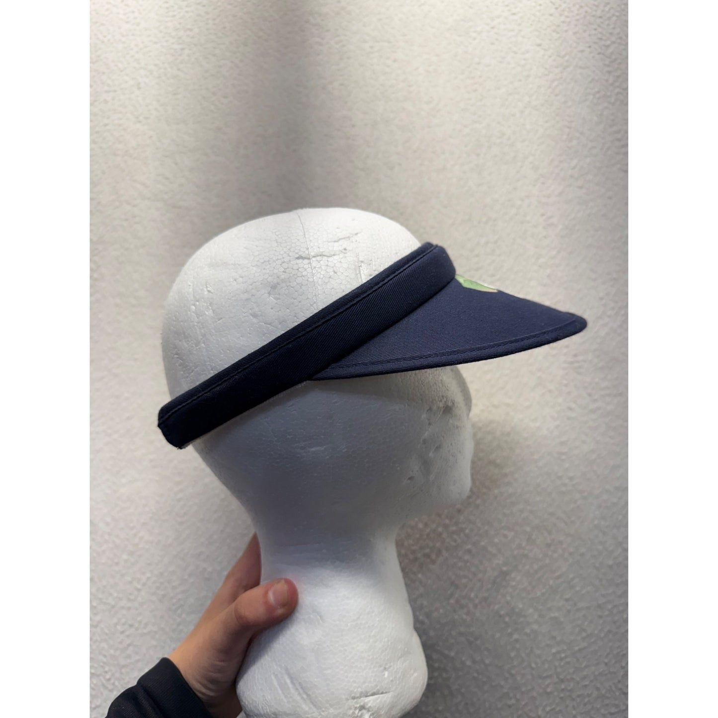 Faded Glory Navy Blue Floral Print Sun Visor Lightweight Adjustable Band #9783
