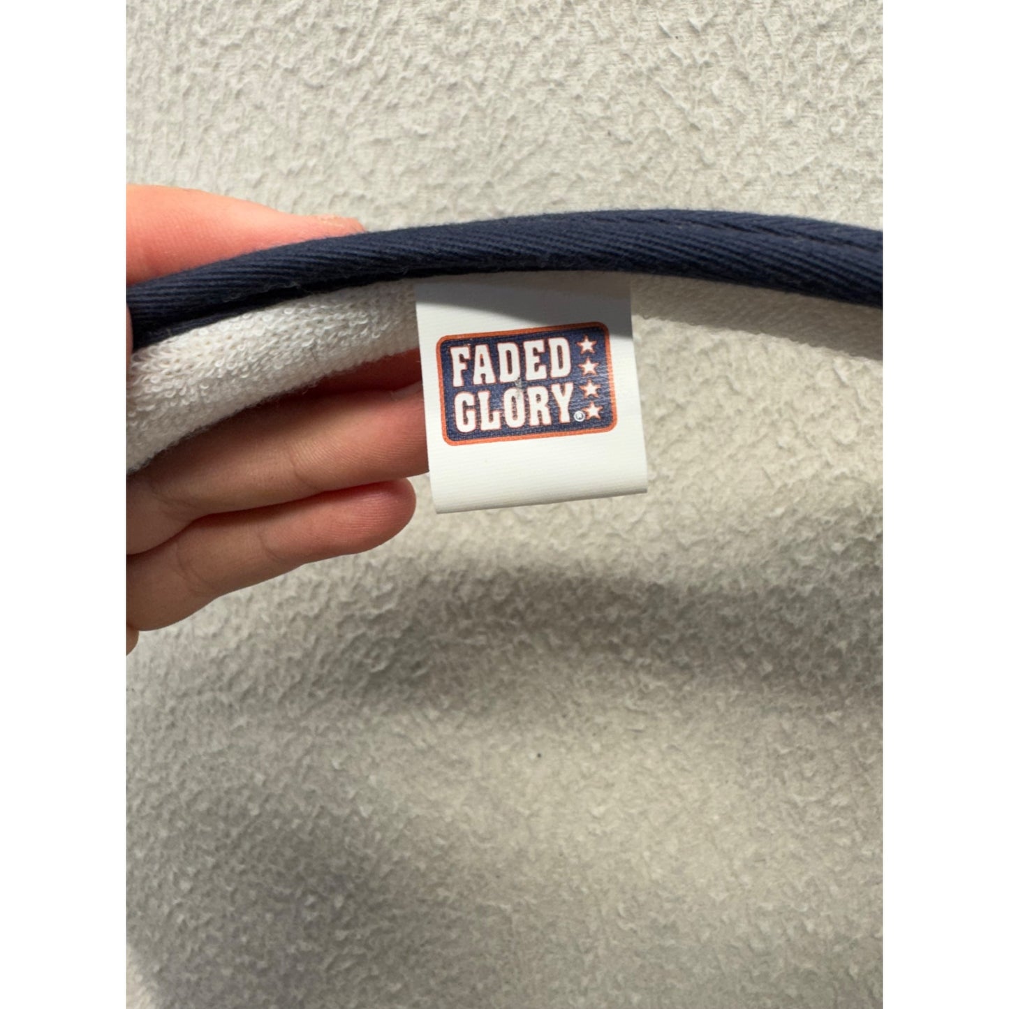 Faded Glory Navy Blue Floral Print Sun Visor Lightweight Adjustable Band #9783
