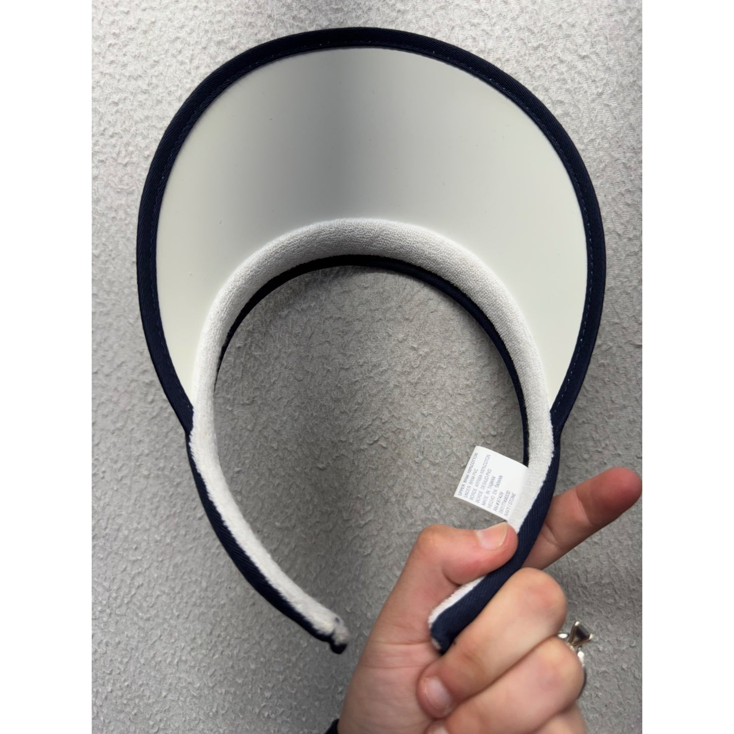 Faded Glory Navy Blue Floral Print Sun Visor Lightweight Adjustable Band #9783