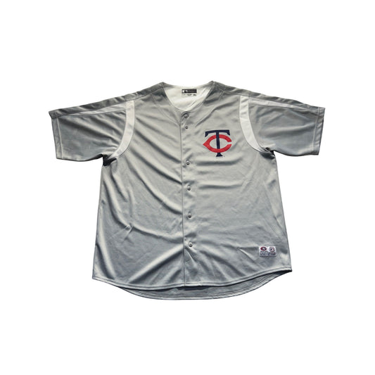 Minnesota Twins Gray Button-Up Baseball Jersey 2XL True Fan Series #7808
