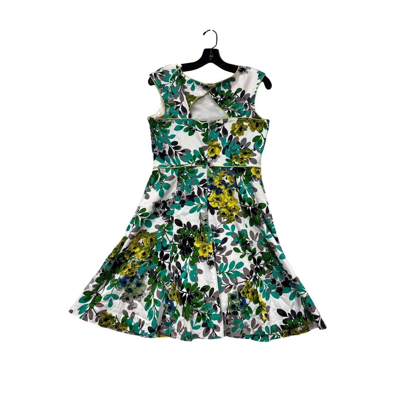 Fit & Flare Dress By London Style Collection Green & Yellow Floral Print #8366