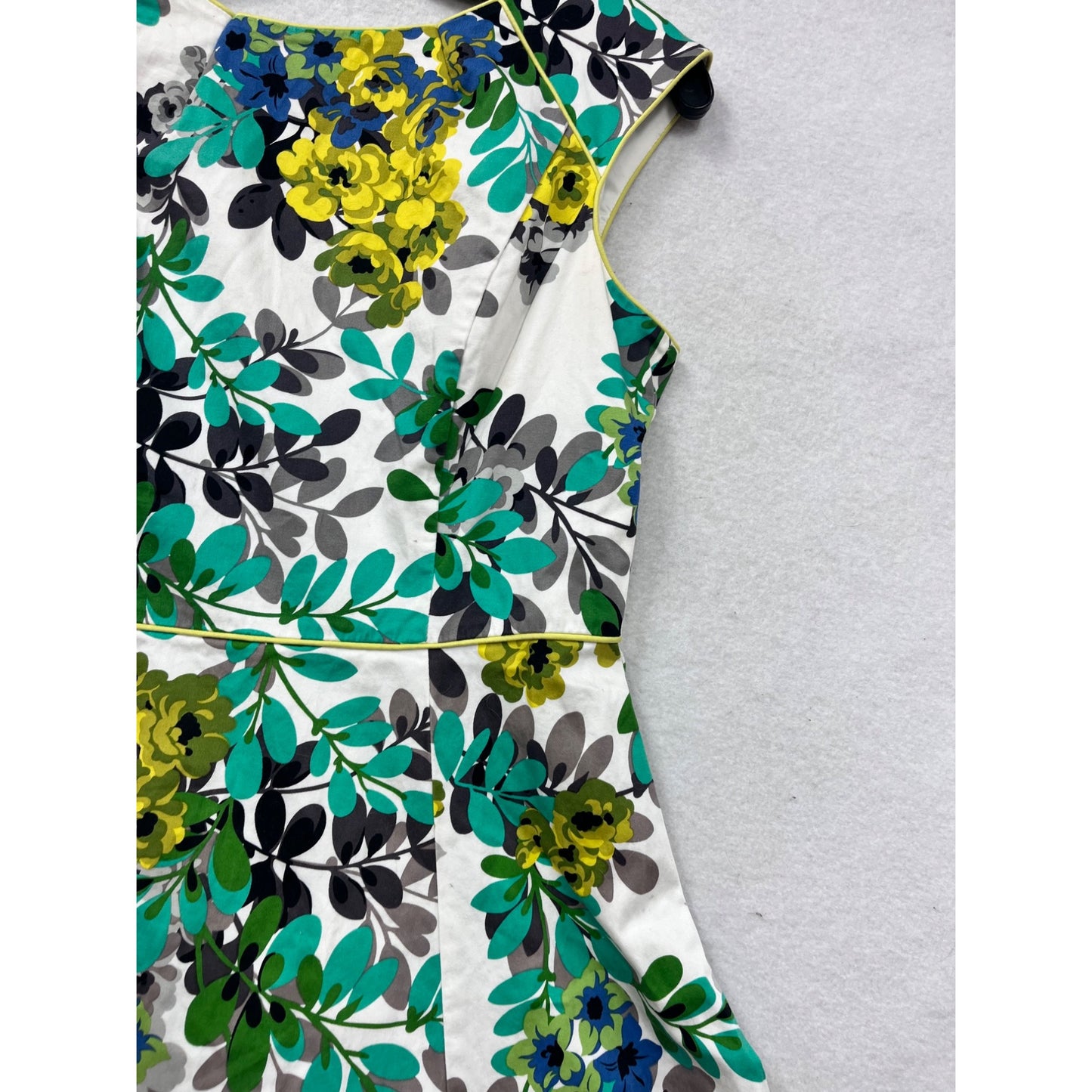 Fit & Flare Dress By London Style Collection Green & Yellow Floral Print #8366