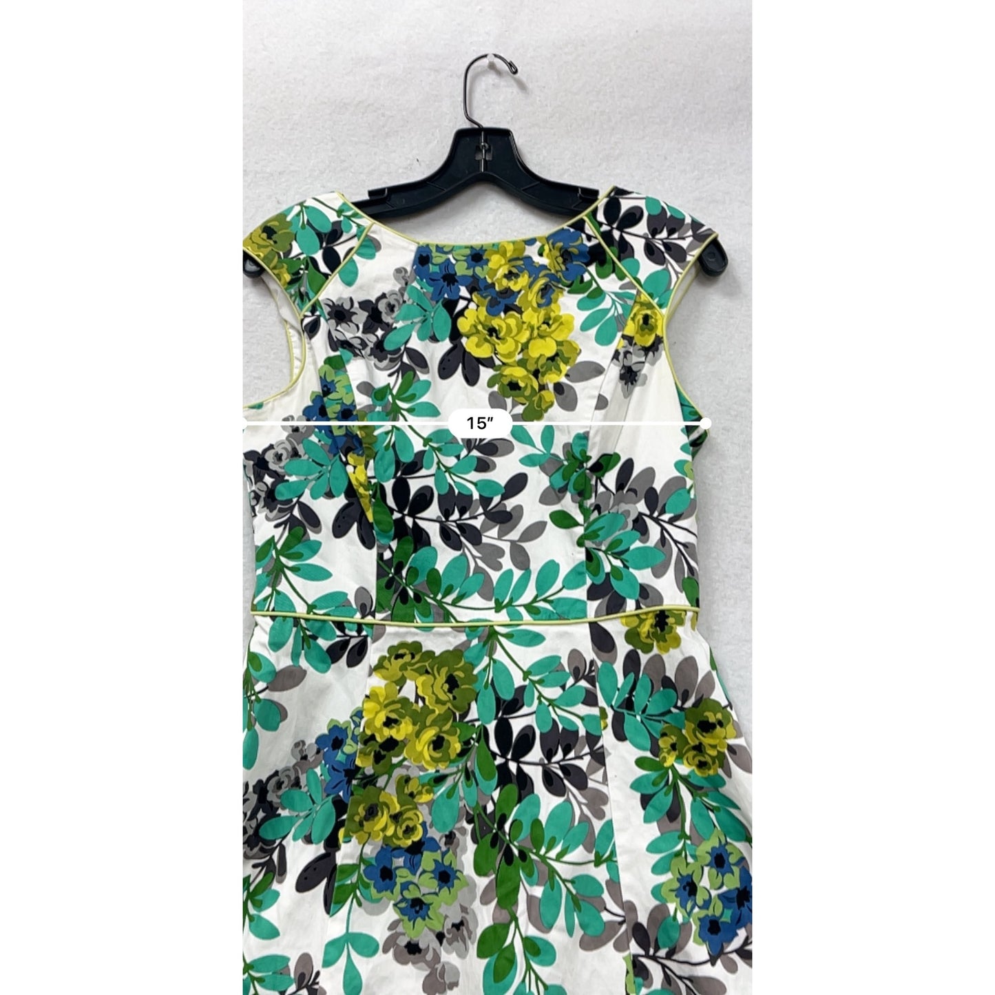 Fit & Flare Dress By London Style Collection Green & Yellow Floral Print #8366
