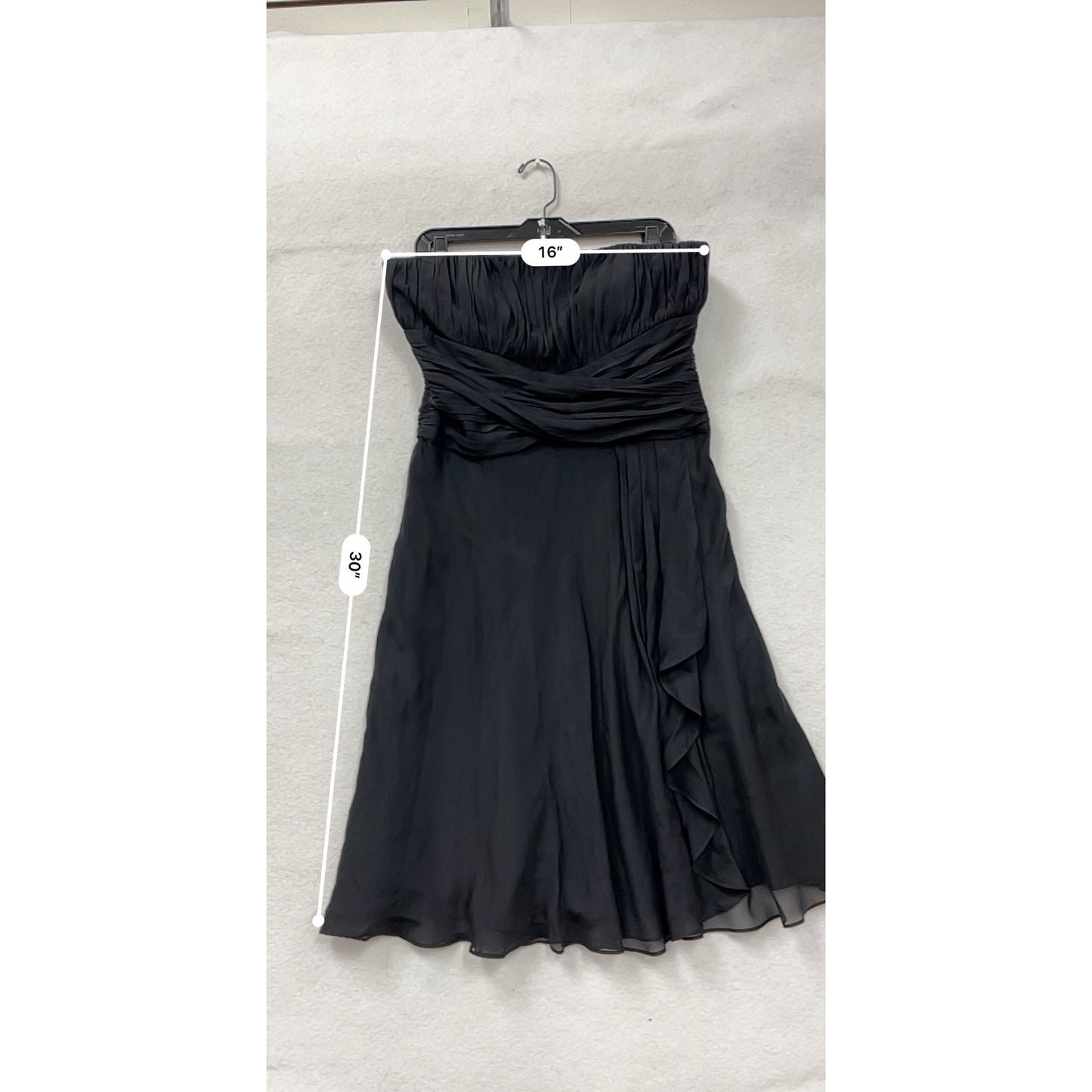 Strapless Black Silk Cocktail Dress Womens Size 12 #8111
