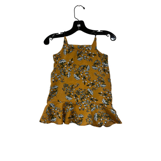 Girls Floral Mustard Sleeveless Peplum Top By Dangshanglan #8386