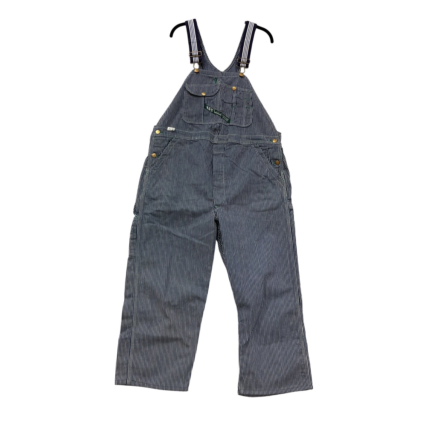 Vintage Key Imperial Blue & White Striped Overalls 40x30 #8956