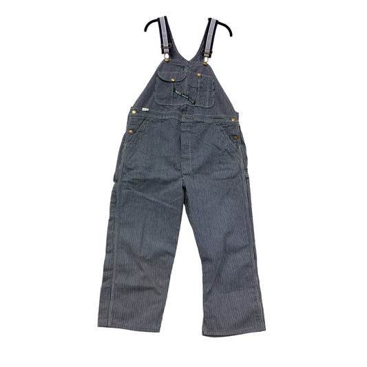 Vintage Key Imperial Blue & White Striped Overalls 40x30 #8956
