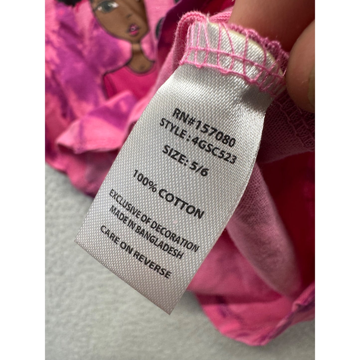 Pink Sparkle Tie-Dye Graphic Tee Drippin In Melanin Knot Front Size 5/6 #9332