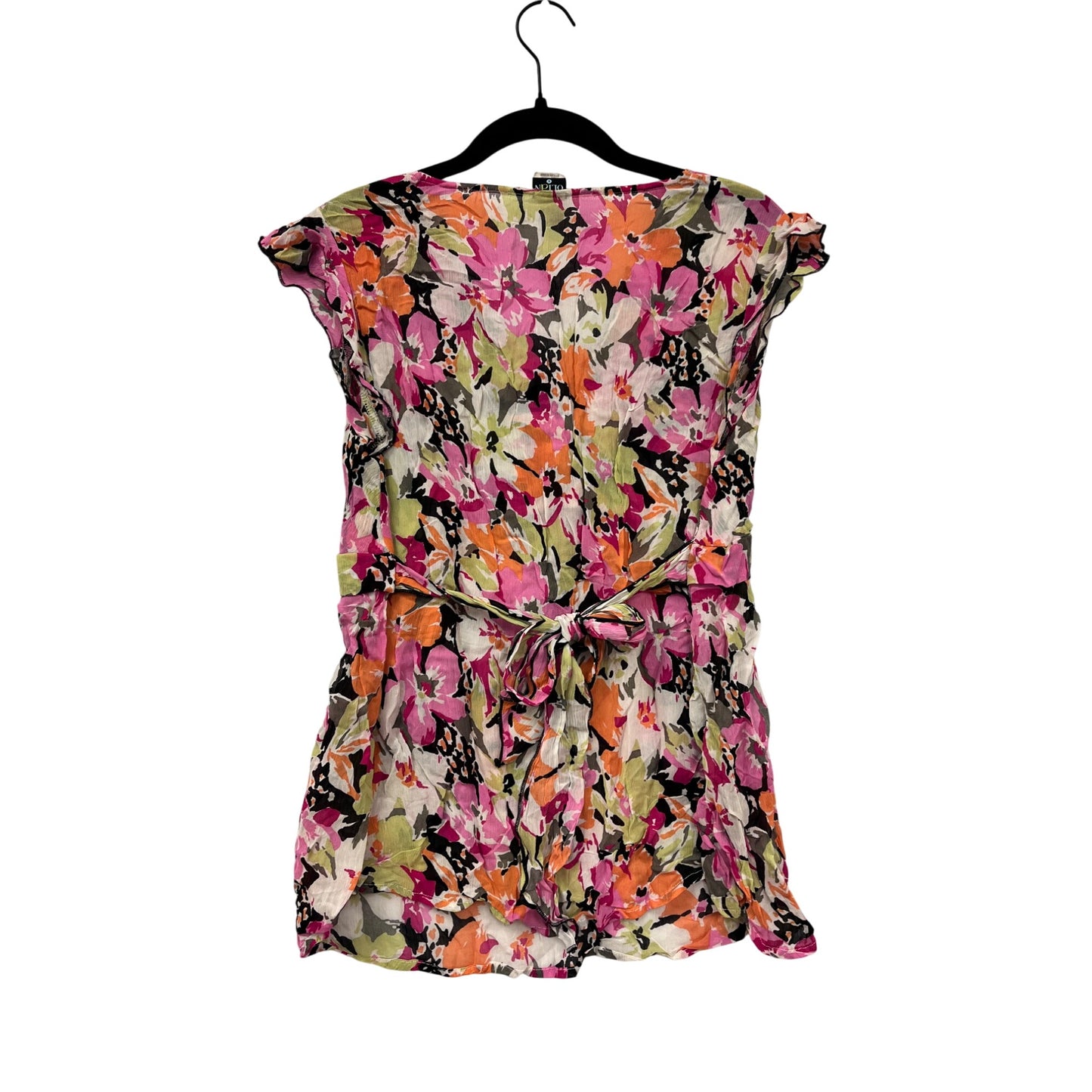 Floral Print Womens Maternity Top With Tie Back Cap Sleeves #6496