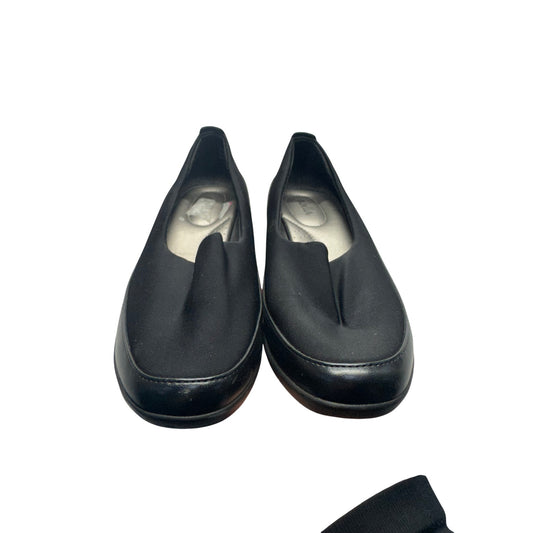 Abella Black Wedge Shoes Size 8 Soft Upper & Rubber Sole #9468